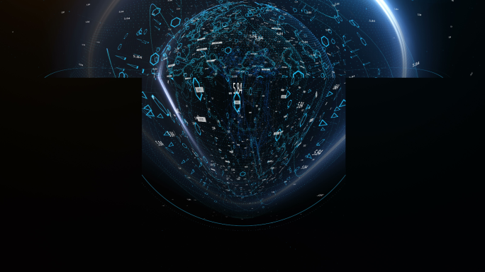 【素材】四折幕CAVE科技地球背景