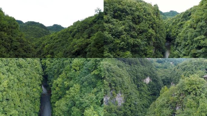 贵州山川河流大山深处航拍