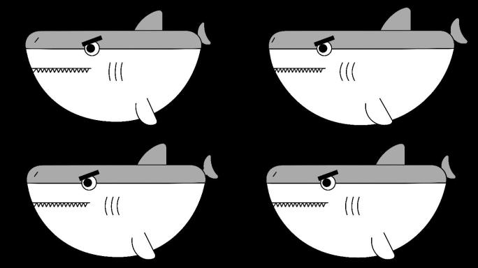4K-游动的鲨鱼-alpha通道