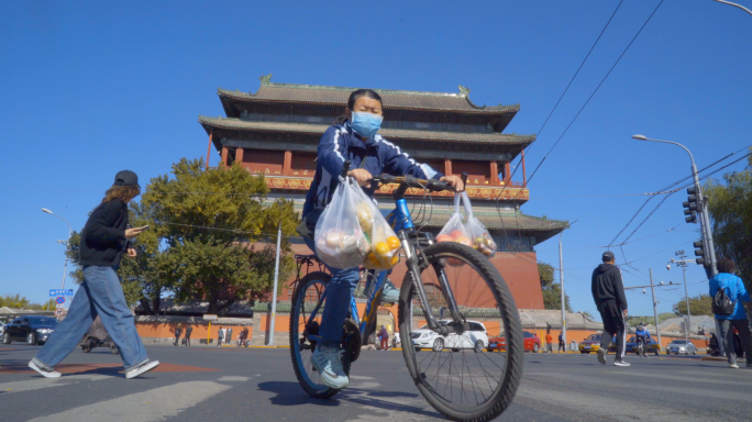 北京胡同-南锣鼓巷-老北京建筑鼓楼烟袋斜