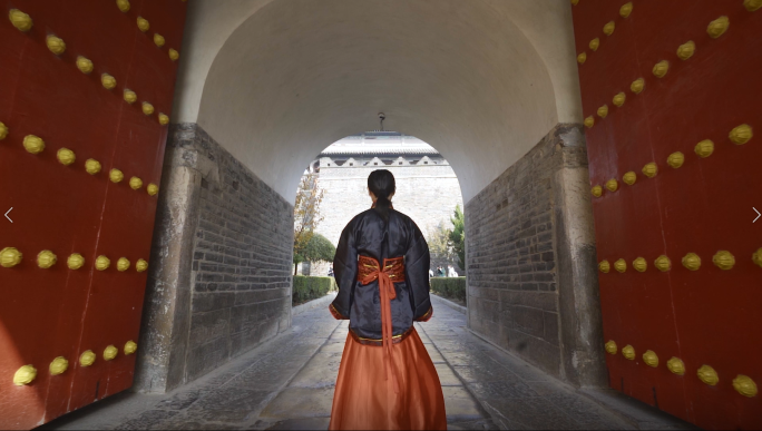 古风孔庙祈福古建筑祈求平安学业有成