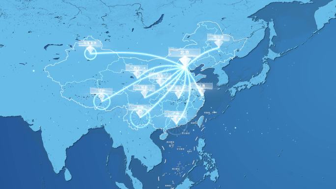 【原创】4K北京简约地图辐射全国全世界