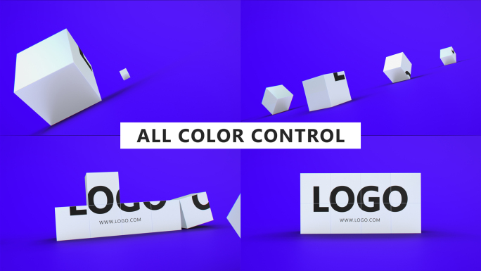 简洁设计方块滚动LOGO标志AE模板