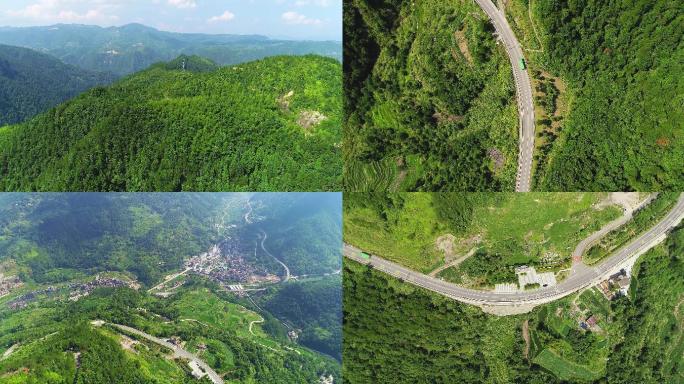 航拍浙江省温州市文成县山区山路