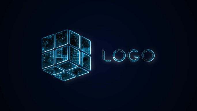 科技感片头logo出现