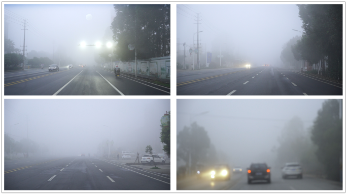 大雾浓雾天气汽车行驶