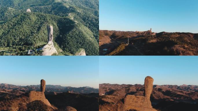 承德磬锤峰夏秋航拍素材