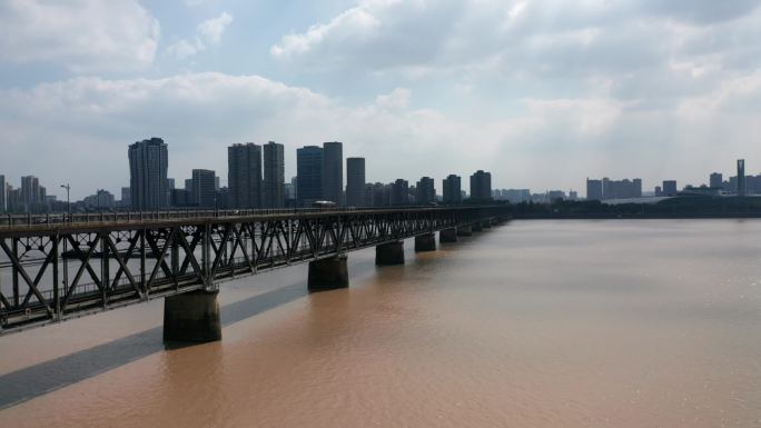 建筑城市风光杭州钱塘江大桥
