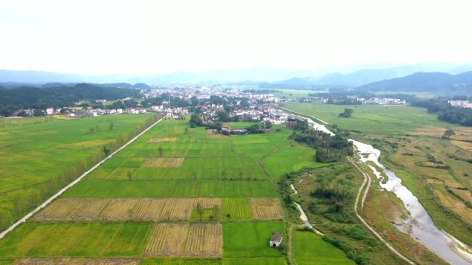 山区村落农田航拍