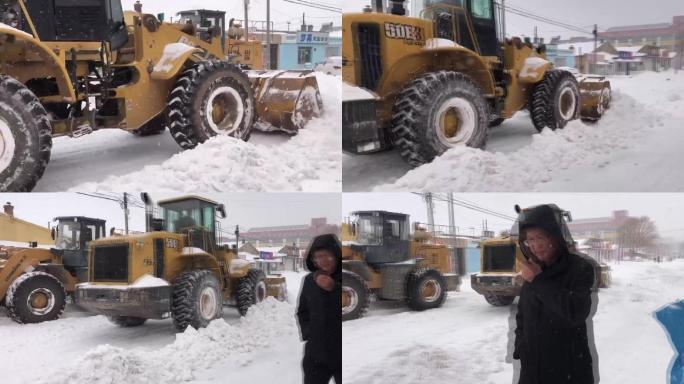 铲雪车在铲雪