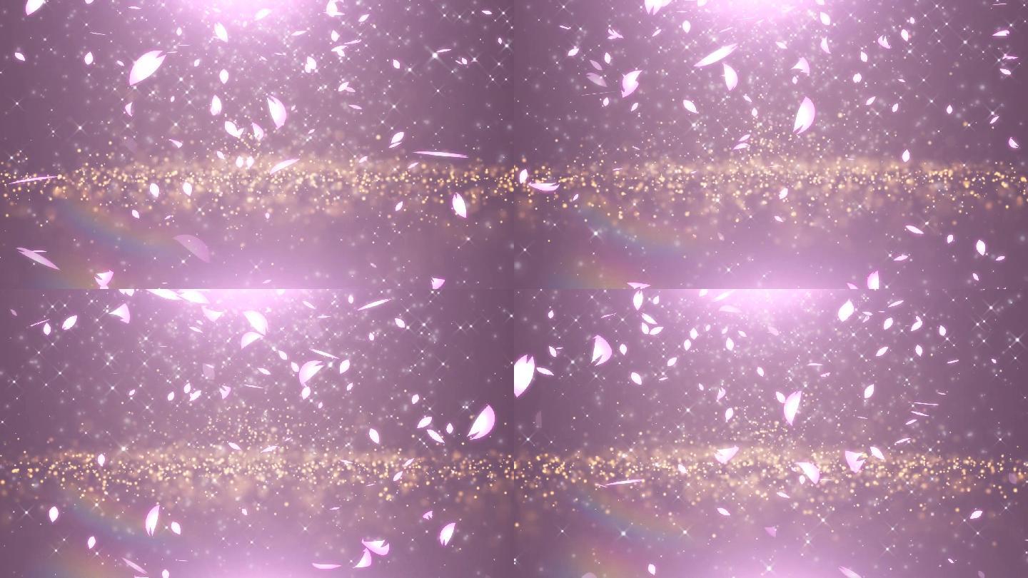 花瓣飘落唯美浪漫花瓣纷飞粒子背景