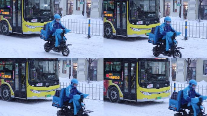 哈尔滨雪街道大雪暴雪