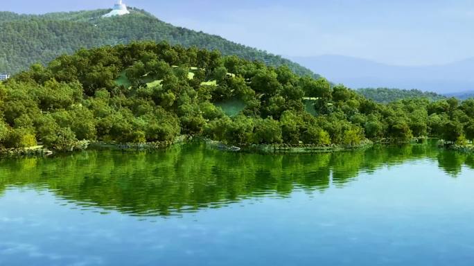 湿地湖泊青山绿水