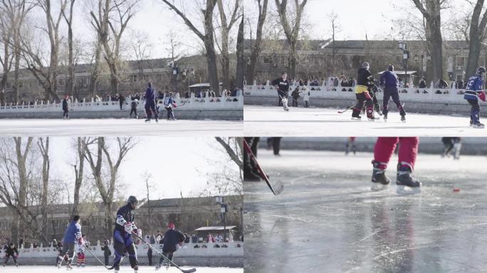 北京什刹海-冰上曲棍球