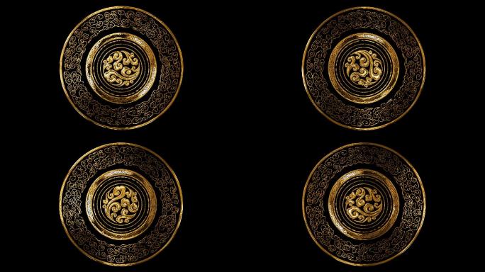 【透明通道】金色祥云花纹