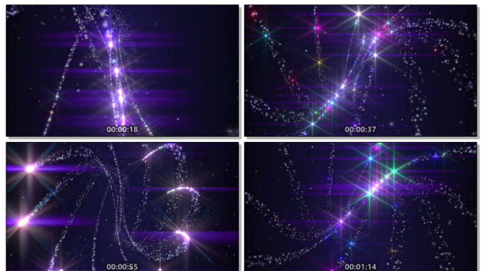 4K粒子视频特效闪光多条烟火舞台背景