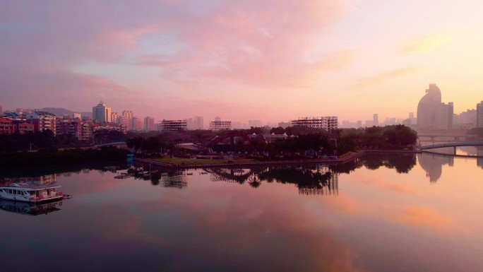 美丽厦门，天空之境，筼筜湖日出风光