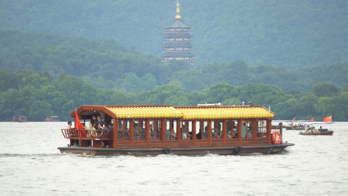 杭州西湖雷峰塔风光