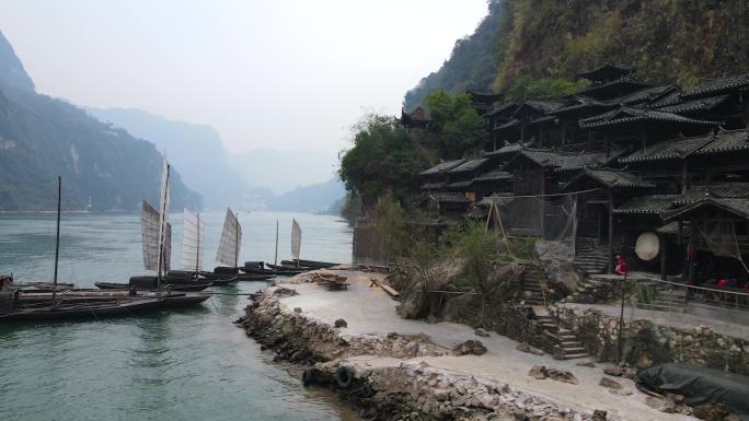 宜昌长江山峡人家风景区4K航拍