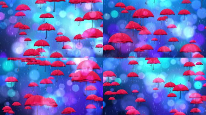 4K小红伞背景循环
