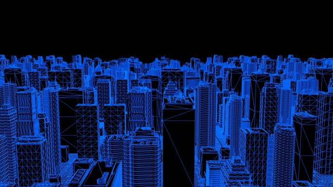 四款线框数字城市MOV格式视频素材