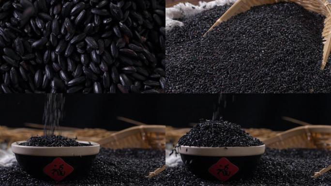 黑米黑米视频黑米素材粗粮杂粮古物粗粮食品
