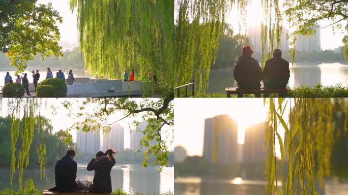 紫竹院公园，情侣，老人孩子安静温暖的午后
