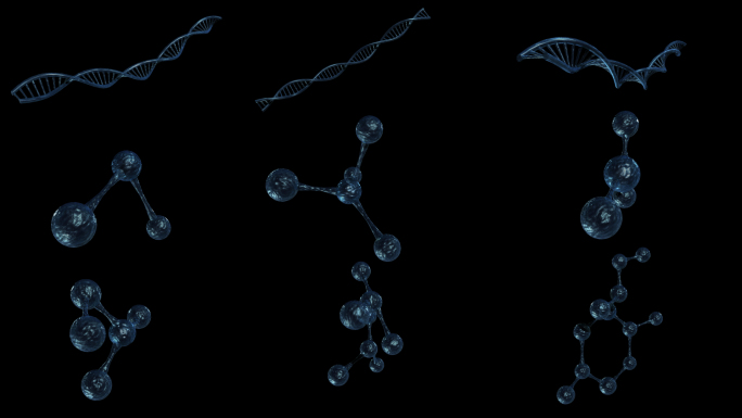 9个动态DNA和分子结构视频素材