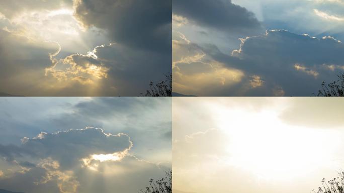 云层阳光丁达尔耶稣光光芒光线光束