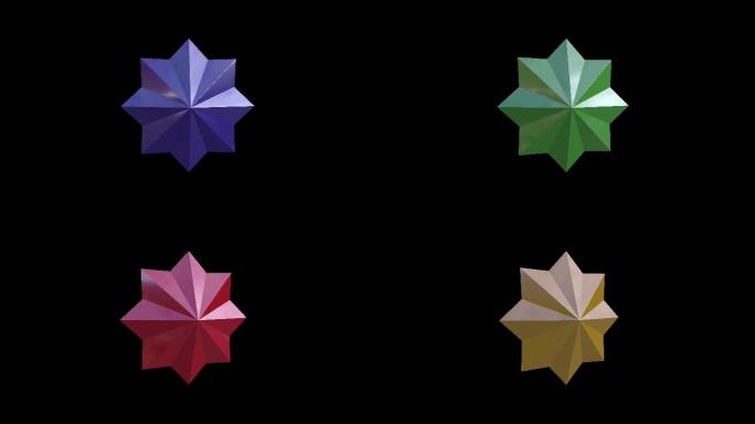 4k旋转八角形四种颜色八角星