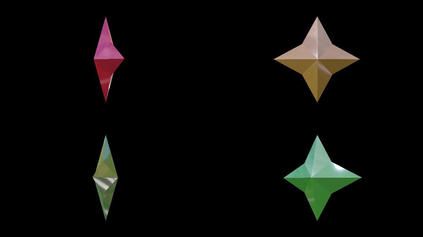 4k四角星四种颜色四角星创意四角星