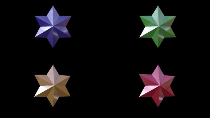 4k六角星四种颜色六角星创意六角星