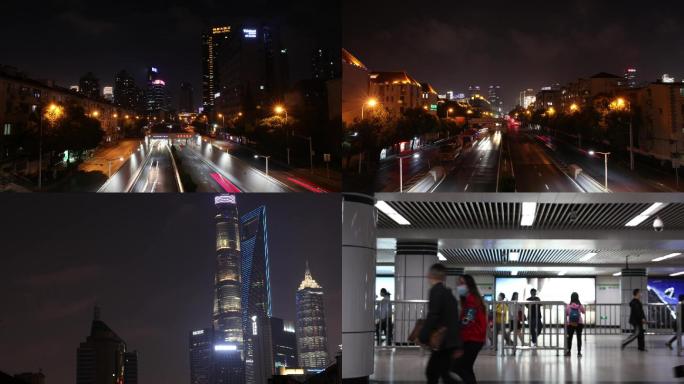 上海、地铁、人流、延时、城市、车水马龙