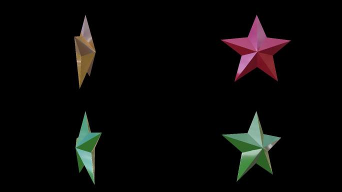 4k五角星四种颜色五角星创意五角星