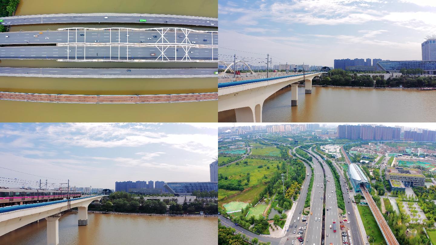 合集_西安浐灞广运大桥地铁线4K航拍