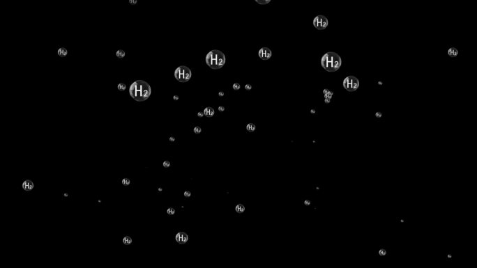 泡泡化学氢气分子飘落-无缝循环带透明通道