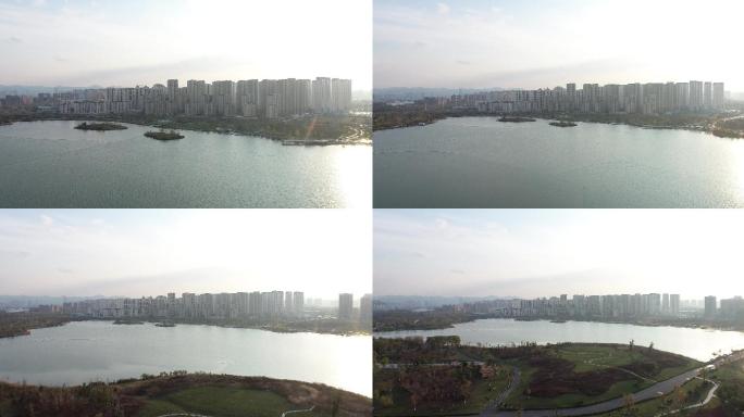 济南华山湖风景区航拍4k