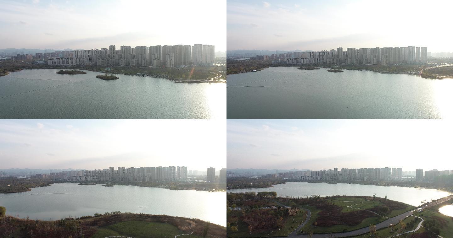 济南华山湖风景区航拍4k