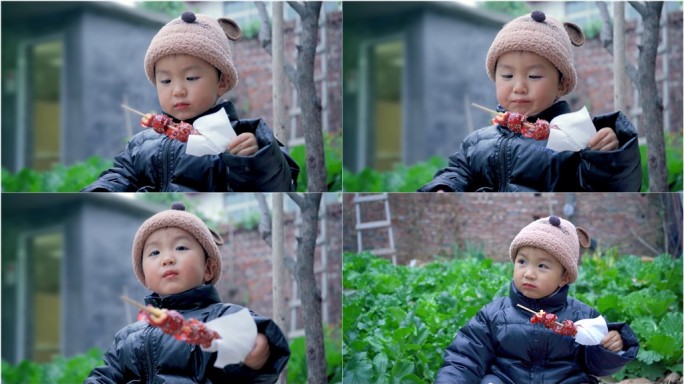 小孩吃冰糖葫芦丨4K丨原创实拍