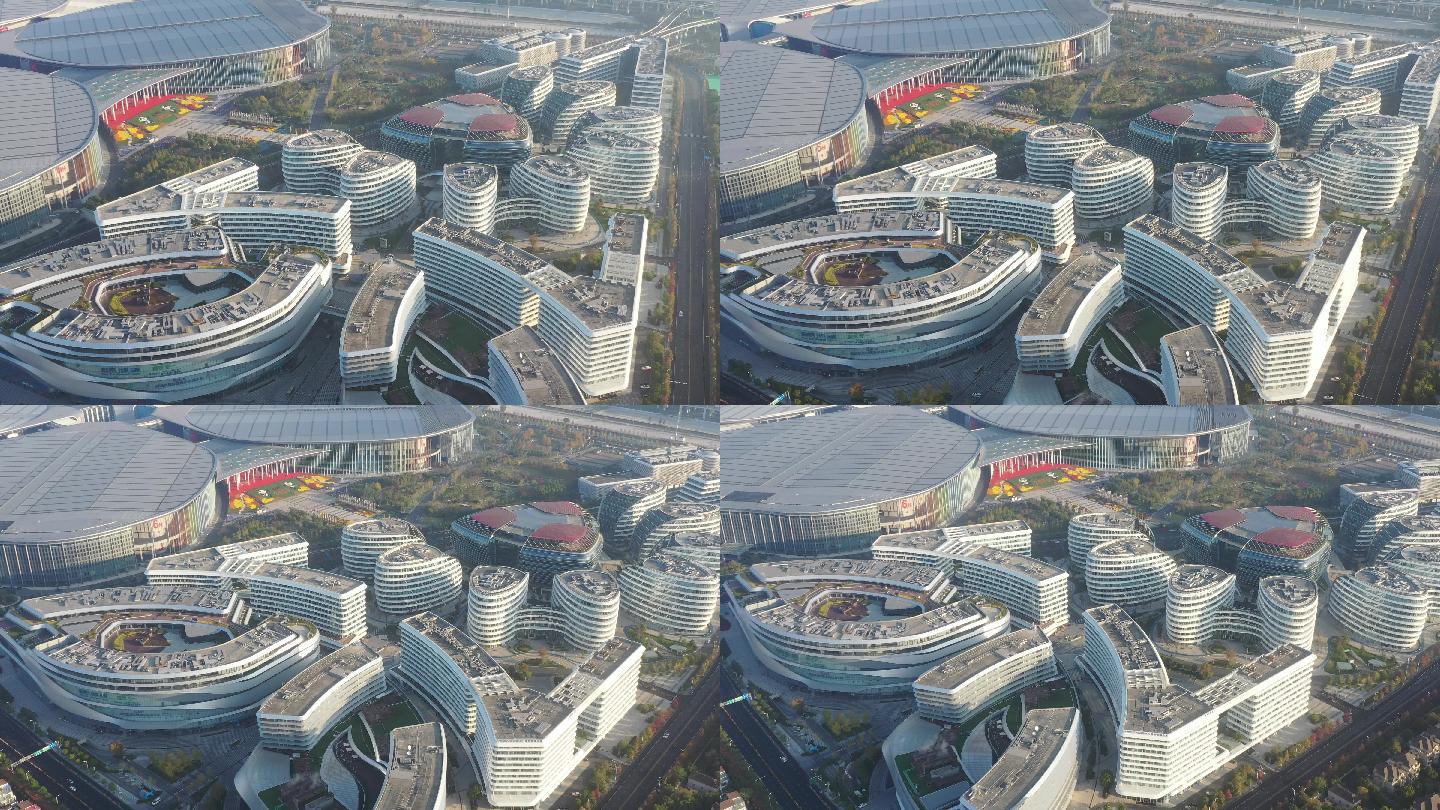 4K原素材-航拍上海虹桥全球商品贸易港