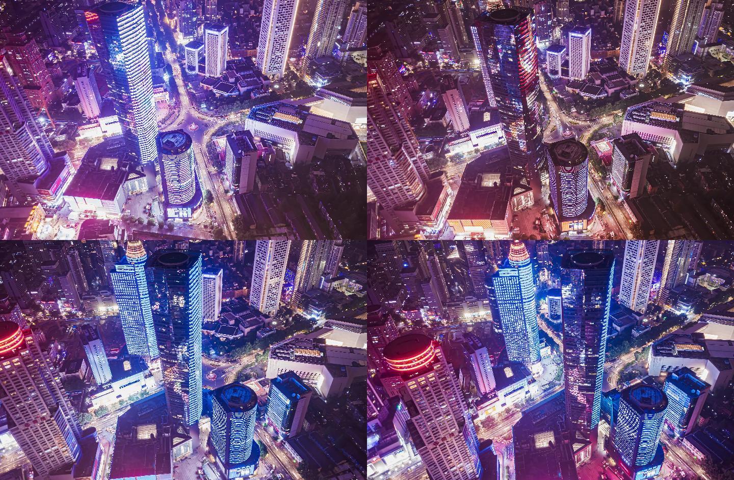 南京新街口云雾夜景