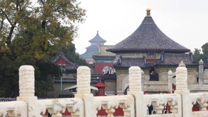 秋天北京旅游，古建筑，天坛皇穹宇特写