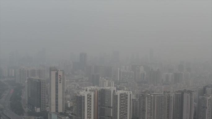 城市阴霾雾霾天灰灰-深圳