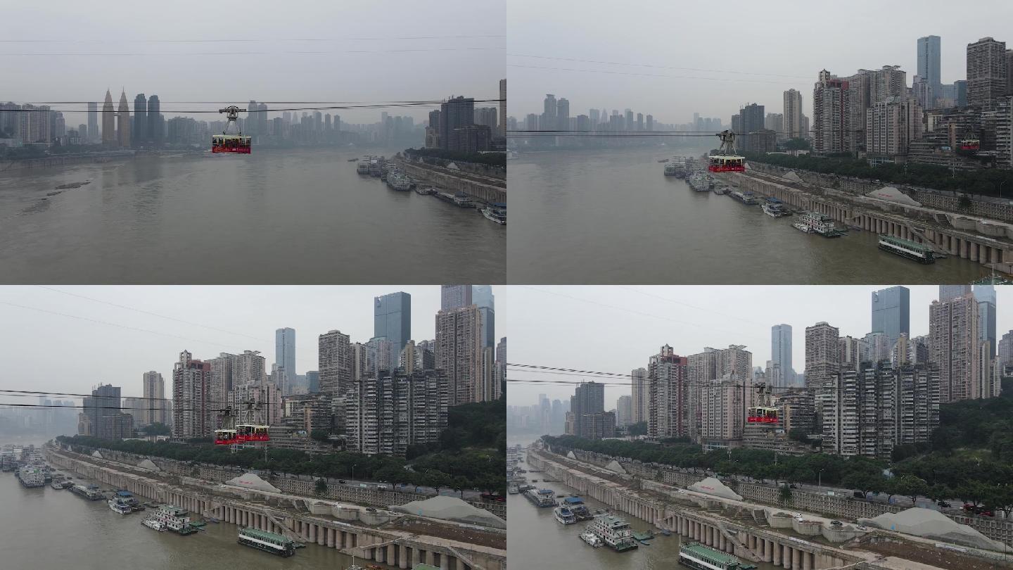 重庆航拍索道的画面