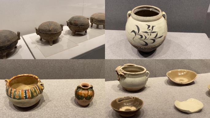 博物馆展示的古代陶瓷罐