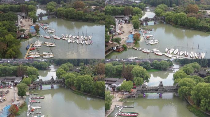 4K原素材-航拍上海淀山湖畔景色
