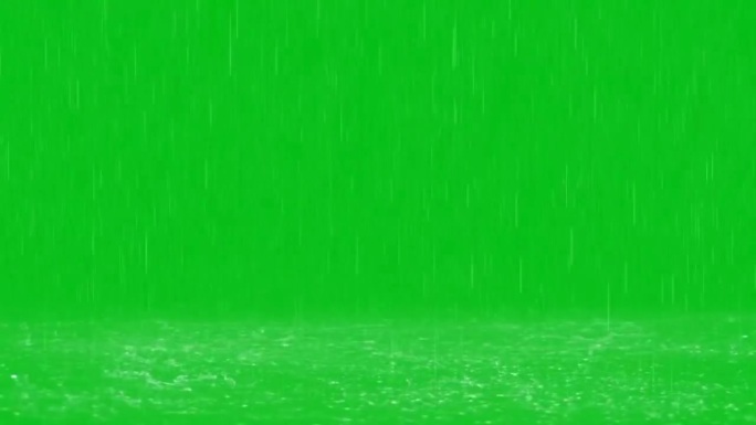 下雨雨水绿屏背景抠像视频素材