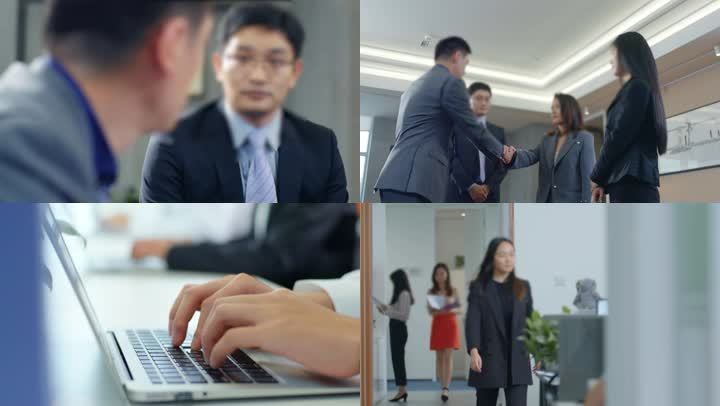 【原创】客户谈判握手、企业团队办公