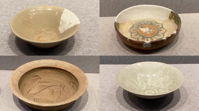 博物馆展示的瓷碗瓷器文物