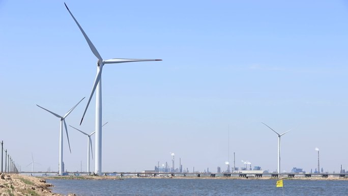 【实拍】风力发电机绿色能源清洁能源
